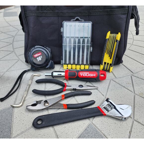 Hyper Tough Black Nylon Storage Bag & Mix Tools 9 Piece Set - Picture 2 of 7